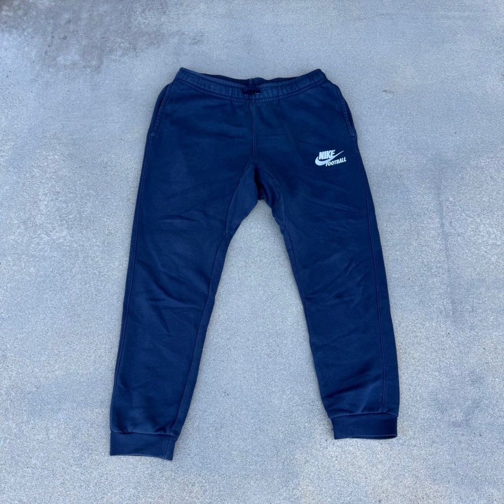 Nike Football Fleece Joggers Navy Blue Mens Medium Sweatpants Drawstring Tapered